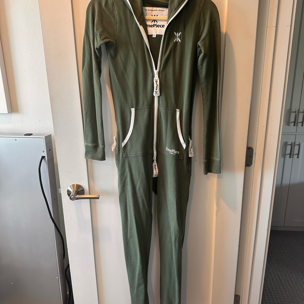 Onepiece Olive Green Zip-Up Jumpsuit